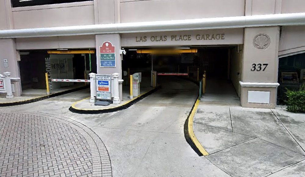 Las Olas Place Garage entrance on SE 4th Avenue, marked 337